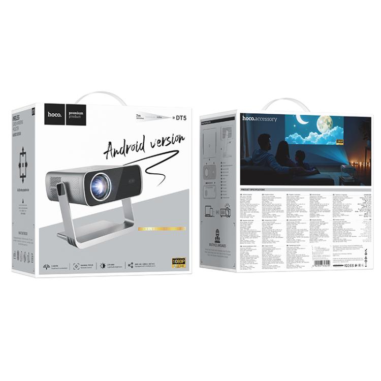 Proyector inteligente con enfoque eléctrico hoco DT5 1920x1080P 270ANSI, versión Android, EU Plug, US Plug