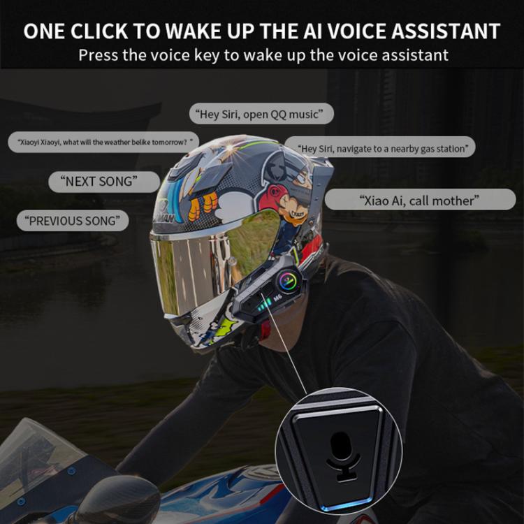 Auriculares Bluetooth SOMAN para casco de motocicleta con micrófono estéreo y micrófono de voz., M6-Hard Mic, M6-Soft Mic