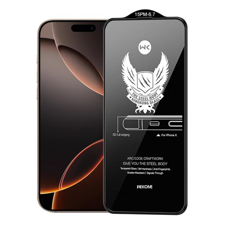 Película de vidrio templado curvado para privacidad KinKong WK WTP-012 de 0,25 mm y 9H 4D, For iPhone 16 Pro Max, For iPhone 16 Pro, For iPhone 16 Plus / 15 Plus, For iPhone 16 / 15, For iPhone 15 Pro Max, For iPhone 15 Pro                           ...