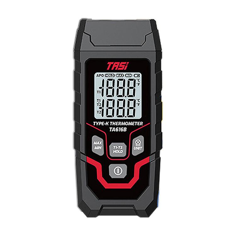 Termómetro termopar tipo K industrial portátil TRSI TA616B, doble canal, versión básica, TA616B