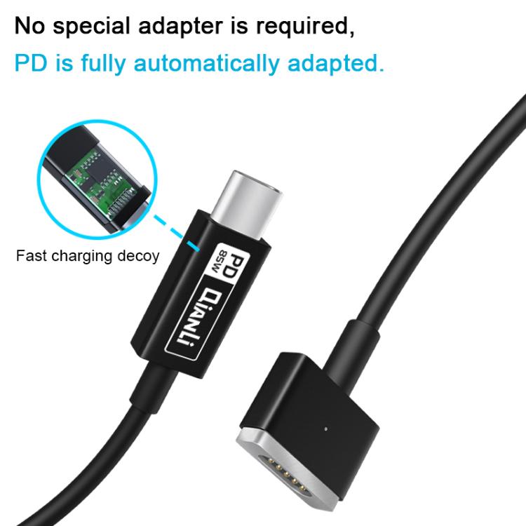 Cable de alimentación adaptable para portátiles QianLi, T Head to Type-C, L Head to Type-C, Type-C
