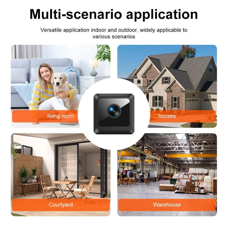 Minicámara inteligente WiFi magnética HD W02 con detección de movimiento y visión nocturna infrarroja., W02