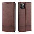 AZNS Estuche de cuero con tapa horizontal con textura de becerro magnético con ranuras para tarjetas y soporte y billetera, For iPhone 12 Pro Max, For iPhone 12 / 12 Pro, For iPhone 12 mini, For iPhone 11 Pro Max, For iPhone 11 Pro, For iPhone 11