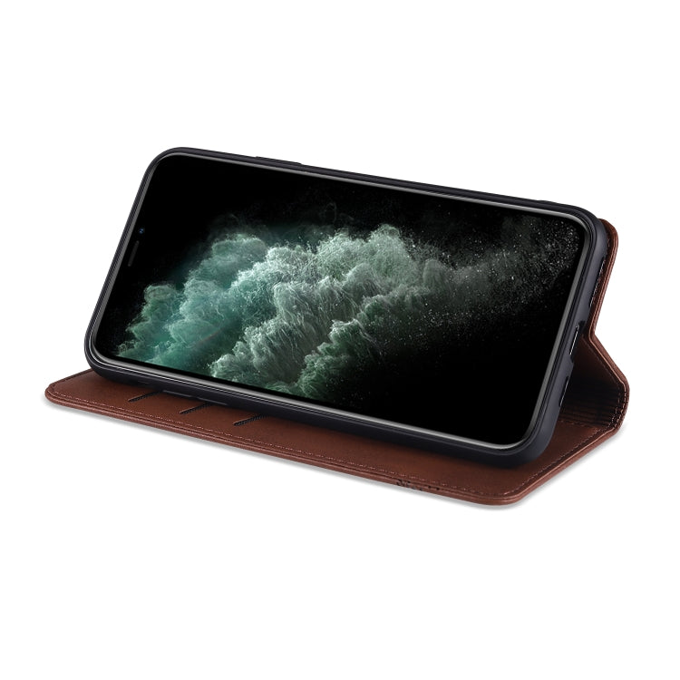 AZNS Estuche de cuero con tapa horizontal con textura de becerro magnético con ranuras para tarjetas y soporte y billetera, For iPhone 12 Pro Max, For iPhone 12 / 12 Pro, For iPhone 12 mini, For iPhone 11 Pro Max, For iPhone 11 Pro, For iPhone 11