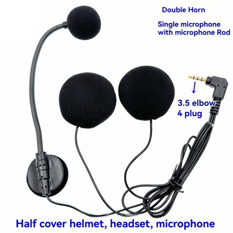 Auriculares con micrófono e intercomunicador para casco de motocicleta tipo jet, 3.5mm