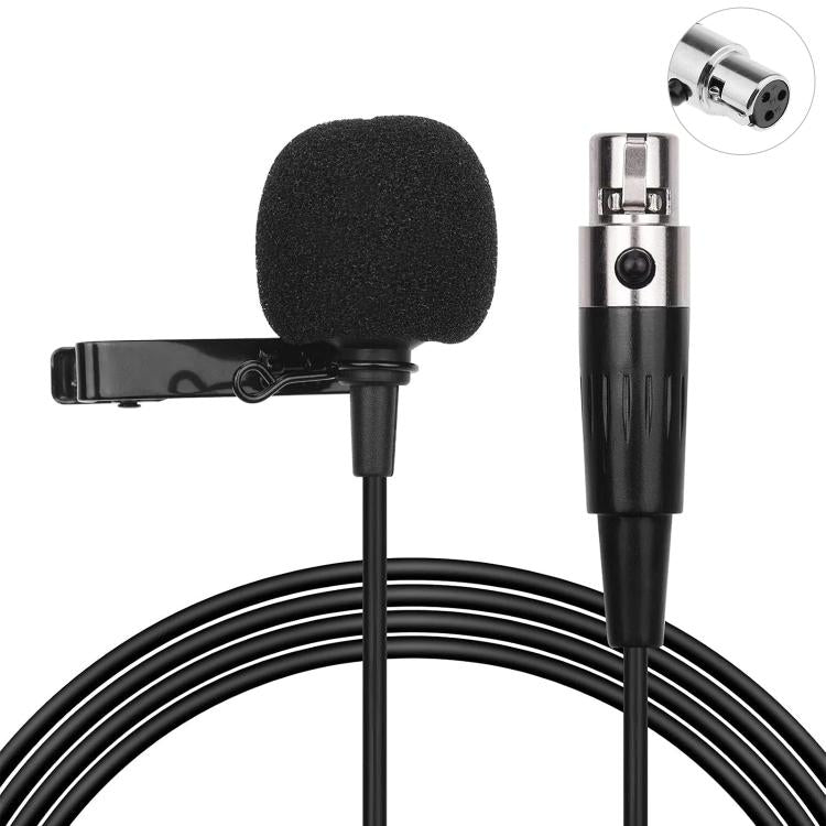 Micrófono de solapa metálico, longitud del cable: 1,5 m, 3 Pin XLR Head, 4 Pin XLR Head