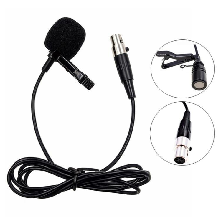 Micrófono de solapa metálico, longitud del cable: 1,5 m, 3 Pin XLR Head, 4 Pin XLR Head