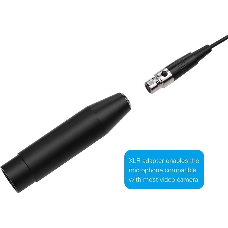Micrófono de solapa metálico, longitud del cable: 1,5 m, 3 Pin XLR Head, 4 Pin XLR Head