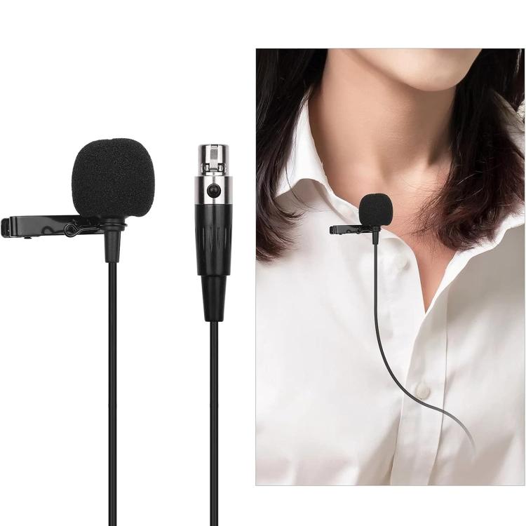 Micrófono de solapa metálico, longitud del cable: 1,5 m, 3 Pin XLR Head, 4 Pin XLR Head