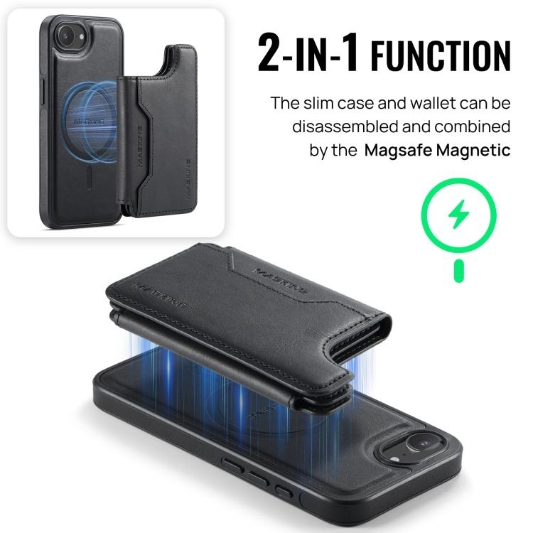 Funda desmontable para teléfono con tarjetero RFID MagSafe de la serie K3 de MAGKING, For iPhone 17e / 16e, For iPhone 17, For iPhone 16 Pro Max, For iPhone 16 Pro, For iPhone 16 Plus, For iPhone 16
