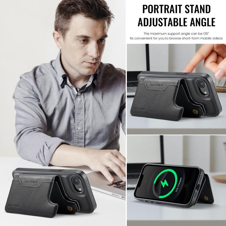 Funda desmontable para teléfono con tarjetero RFID MagSafe de la serie K3 de MAGKING, For iPhone 17e / 16e, For iPhone 17, For iPhone 16 Pro Max, For iPhone 16 Pro, For iPhone 16 Plus, For iPhone 16