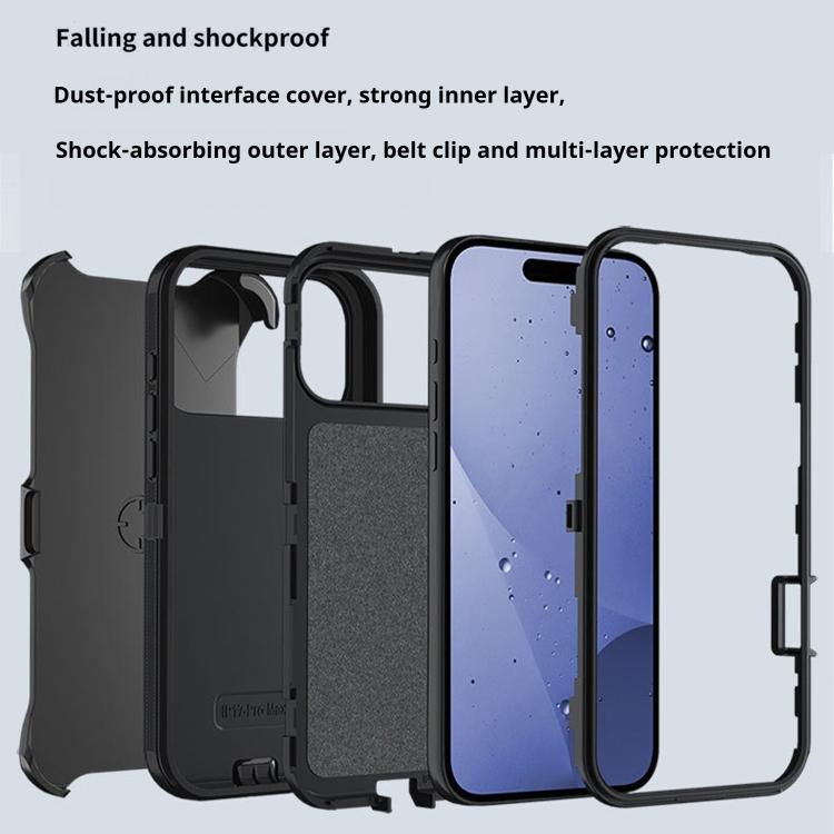 Funda para teléfono Kalebol resistente a los golpes, híbrida de PC y TPU con clip trasero., For iPhone 17 Pro Max, For iPhone 17 Pro, For iPhone 17, For iPhone Air