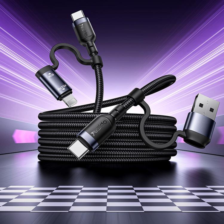 Cable de datos de carga rápida Yesido CA200 de 1,2 m y 60 W USB / Tipo-C a Tipo-C / 8 pines, CA200