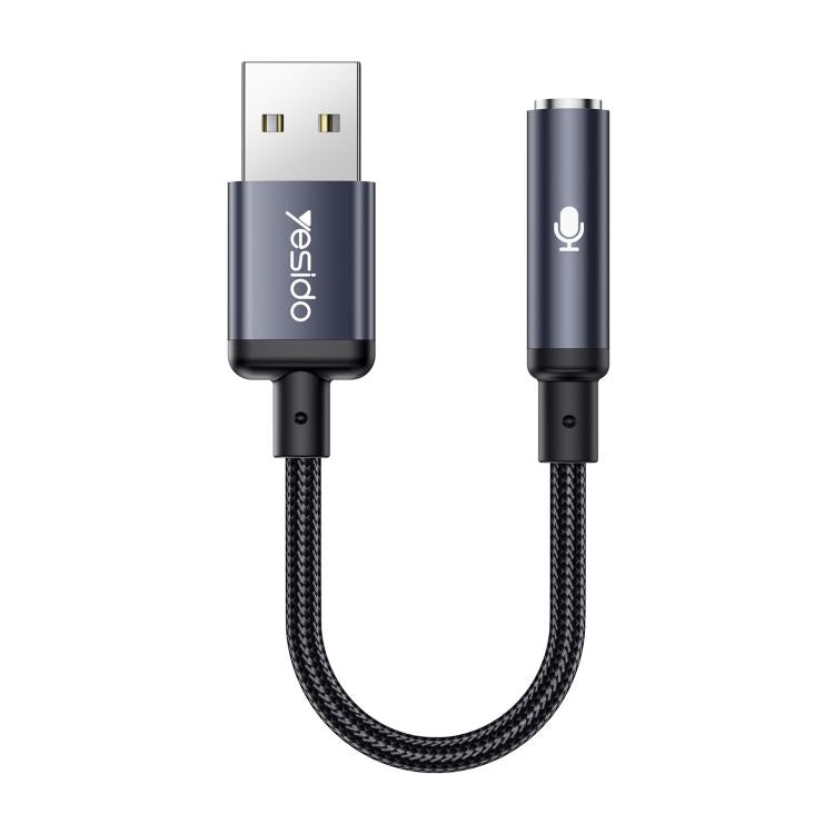 Adaptador de audio Yesido YAU46 USB a 3,5 mm de aleación de aluminio, YAU46