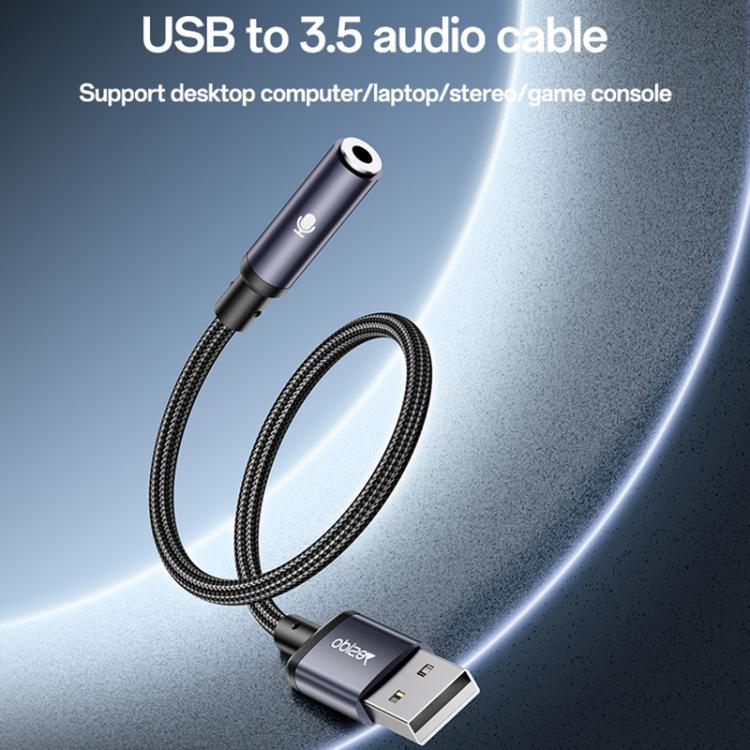 Adaptador de audio Yesido YAU46 USB a 3,5 mm de aleación de aluminio, YAU46