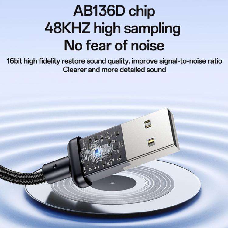 Adaptador de audio Yesido YAU46 USB a 3,5 mm de aleación de aluminio, YAU46