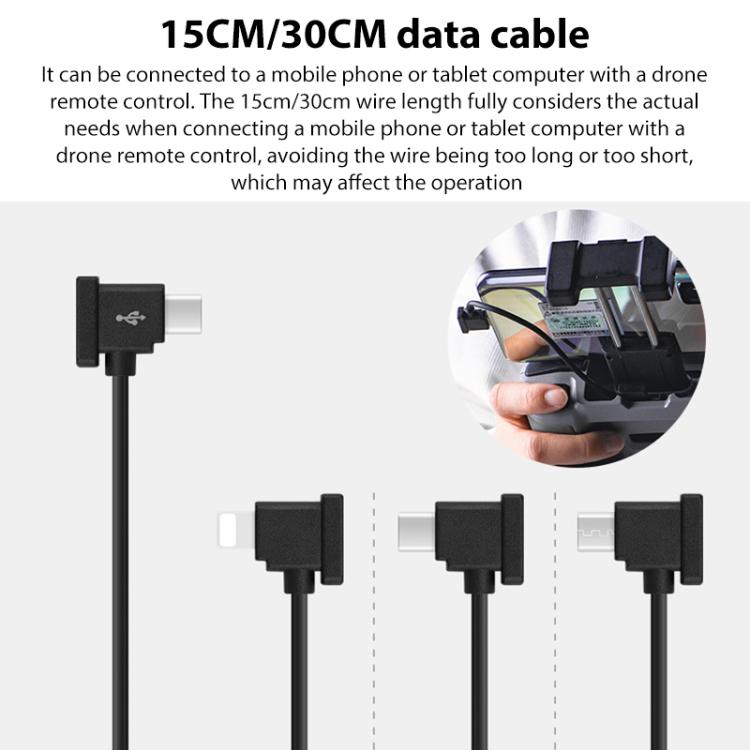 Cable de conversión de datos BRDRC para DJI Mini 4 Pro / Mavic 3 / Air 2 / Air 2S, 15cm Type-C to Type-C, 15cm Type-C to Android, 15cm Type-C to 8 Pin, 30cm Type-C to Type-C, 30cm Type-C to Android, 30cm Type-C to 8 Pin, 30cm Type-C to Type-C + Holder ...
