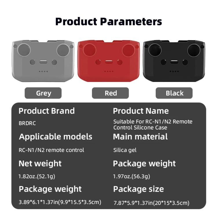 Funda de silicona antigolpes y antiarañazos para mando a distancia BRDRC, For DJI RC-N2 / RC-N1
