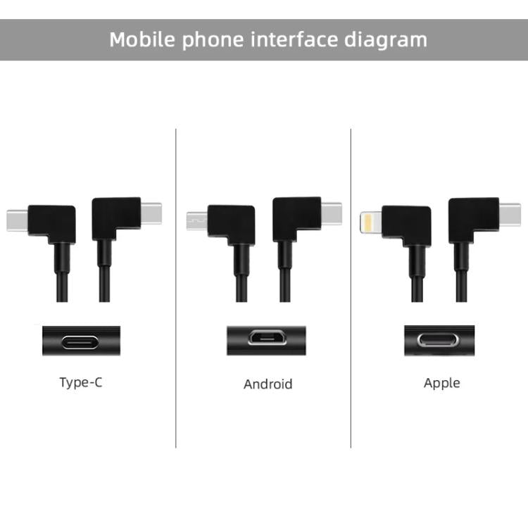 Cable de datos BRDRC para DJI Mavic Air 2 / Air 2S / Mini 2, 30cm Type-C to Type-C, 30cm Type-C to Android, 30cm Type-C to 8 Pin