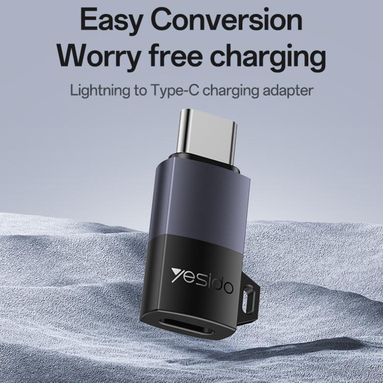 Adaptador de carga Yesido GS28 de 8 pines hembra a USB tipo C macho de 60 W, GS28