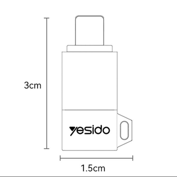 Adaptador de carga Yesido GS28 de 8 pines hembra a USB tipo C macho de 60 W, GS28