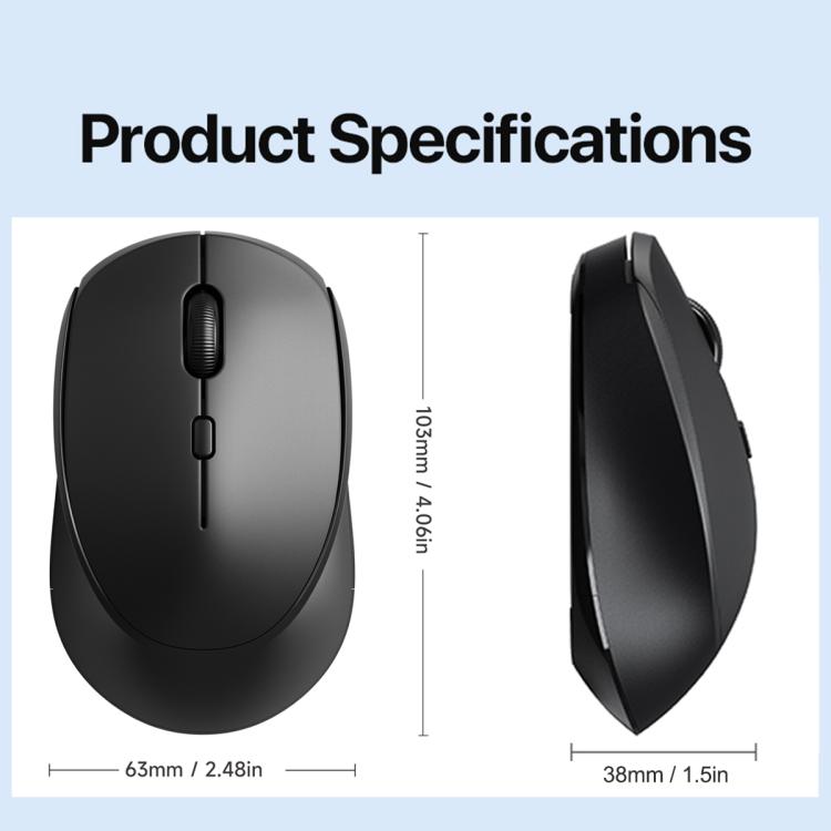 Ratón inalámbrico Bluetooth de 2,4 GHz de la serie DUX DUCIS DM, 1600/1200/800DPI