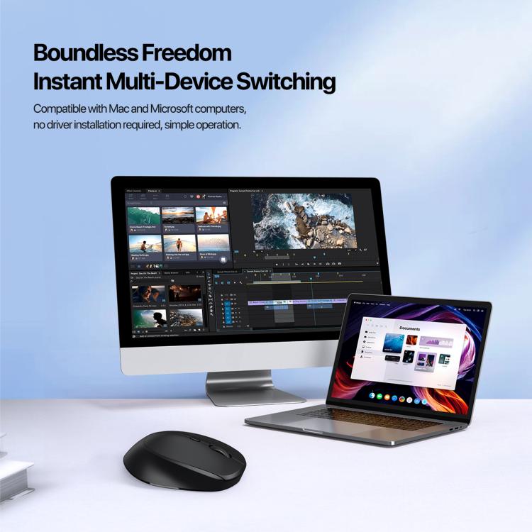 Ratón inalámbrico Bluetooth de 2,4 GHz de la serie DUX DUCIS DM, 1600/1200/800DPI