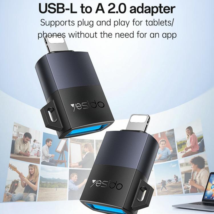 Adaptador de carga Yesido GS32 USB 2.0 hembra a 8 pines macho de 480 Mbps, GS32