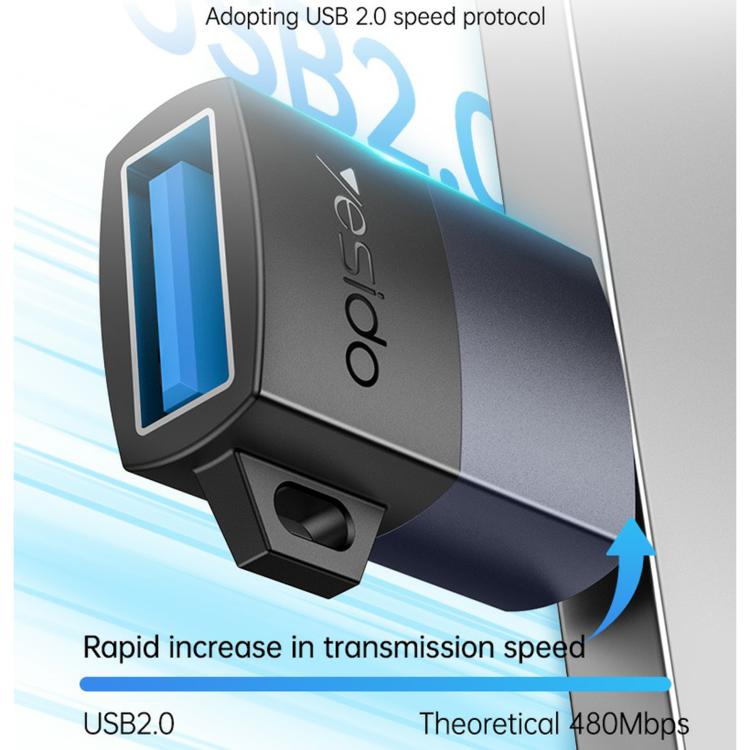 Adaptador de carga Yesido GS32 USB 2.0 hembra a 8 pines macho de 480 Mbps, GS32
