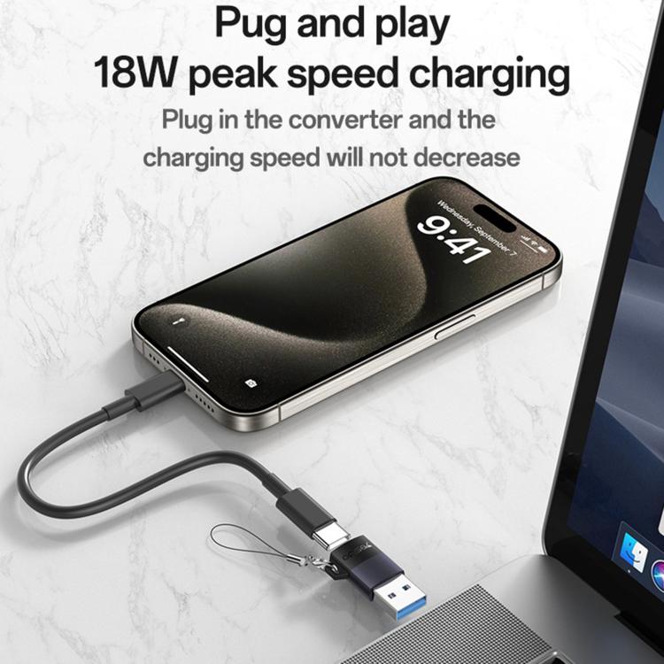 Adaptador de carga Yesido GS34 Tipo C hembra a USB 2.0 macho de 480 Mbps, GS34
