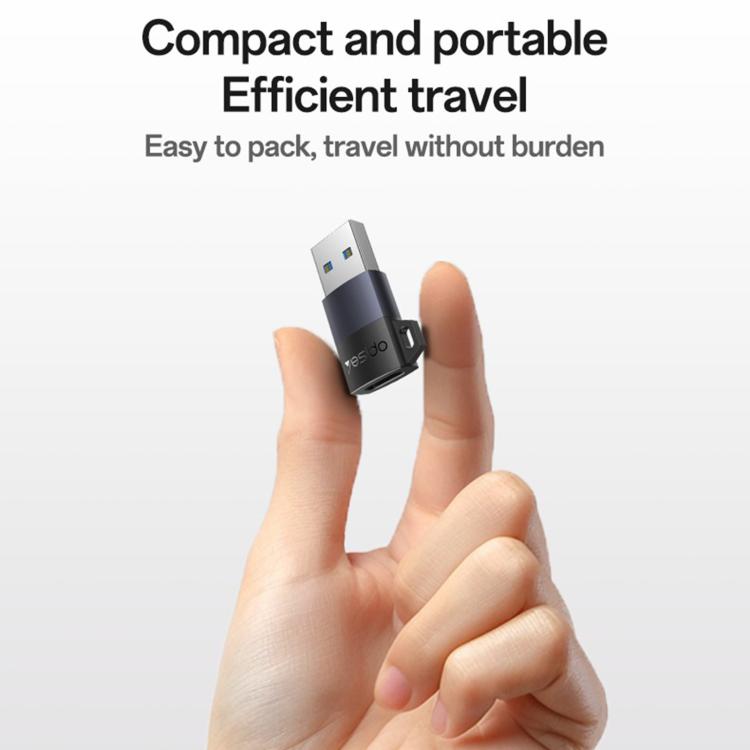 Adaptador de carga Yesido GS34 Tipo C hembra a USB 2.0 macho de 480 Mbps, GS34