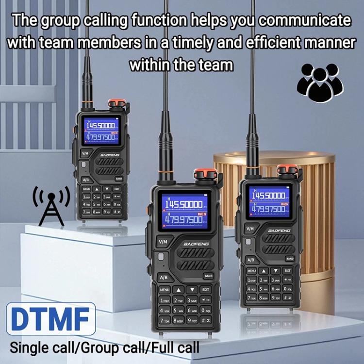 Walkie Talkie analógico portátil FM Baofeng K5 PLUS con doble escucha y doble modo de espera., EU Plug, US Plug