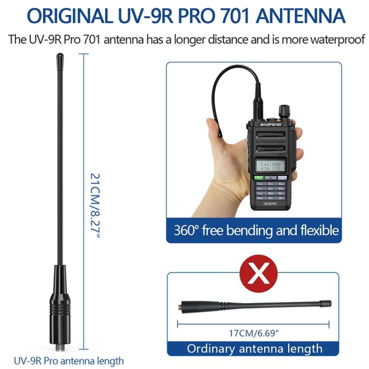 Walkie-talkie analógico portátil Baofeng UV-9R PRO con pantalla LCD de matriz de puntos y clasificación de resistencia al agua IP57., EU Plug, US Plug