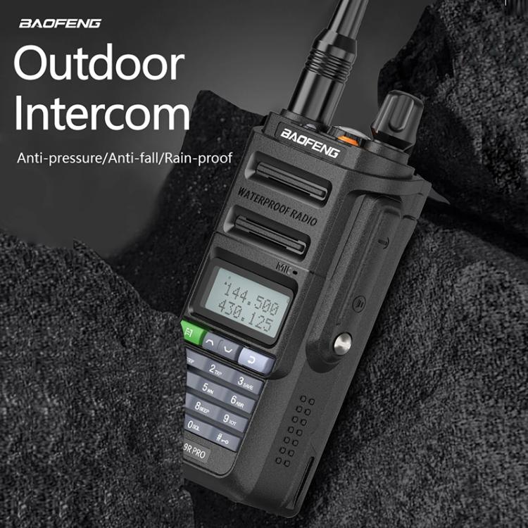 Walkie-talkie analógico portátil Baofeng UV-9R PRO con pantalla LCD de matriz de puntos y clasificación de resistencia al agua IP57., EU Plug, US Plug