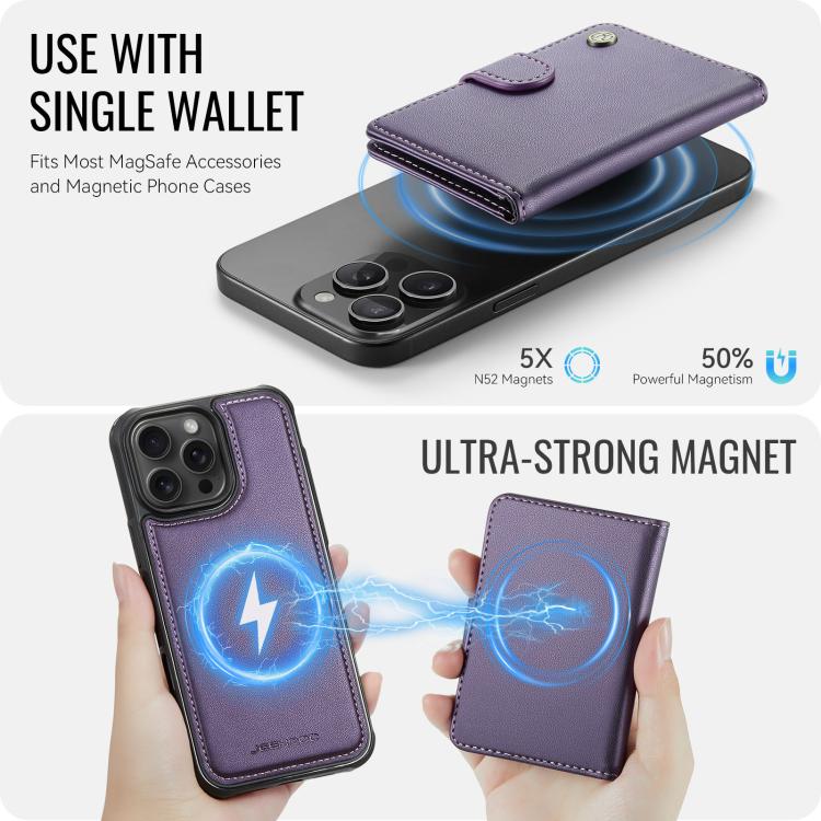 Funda de cuero para teléfono JEehOOD J09 con hebilla y tarjetero MagSafe de estilo magnético RFID., For iPhone 13 Pro, For iPhone 13, For iPhone 12 / 12 Pro, For iPhone 11 Pro Max, For iPhone 11, For iPhone 11 Pro