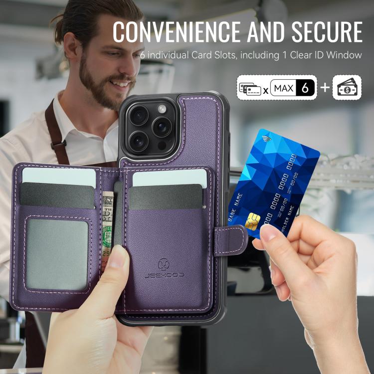 Funda de cuero para teléfono JEehOOD J09 con hebilla y tarjetero MagSafe de estilo magnético RFID., For iPhone 13 Pro, For iPhone 13, For iPhone 12 / 12 Pro, For iPhone 11 Pro Max, For iPhone 11, For iPhone 11 Pro