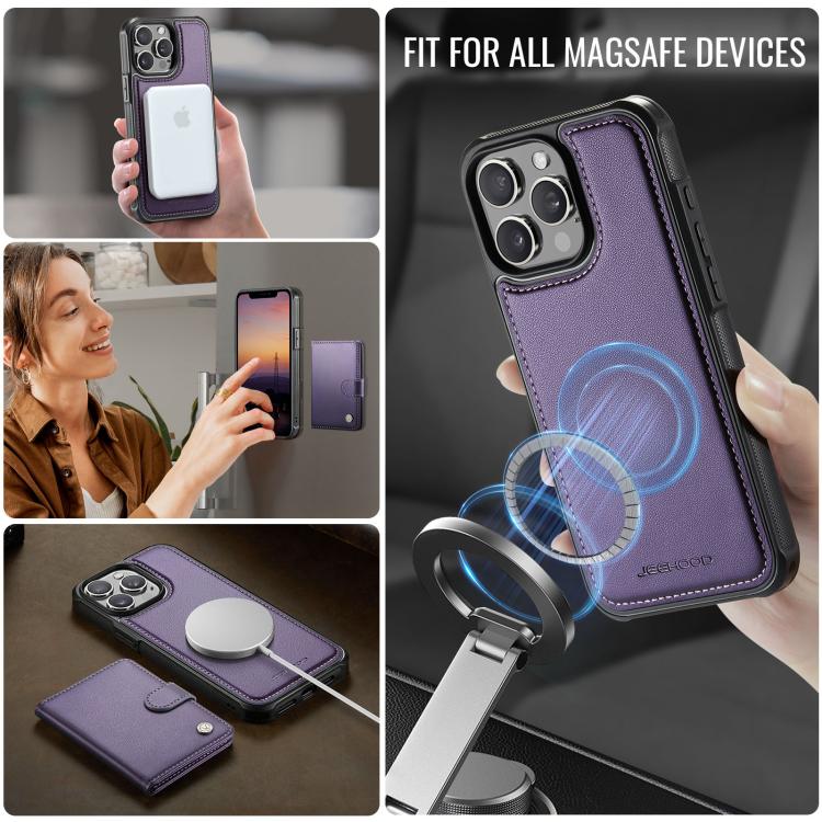 Funda de cuero para teléfono JEehOOD J09 con hebilla y tarjetero MagSafe de estilo magnético RFID., For iPhone 13 Pro, For iPhone 13, For iPhone 12 / 12 Pro, For iPhone 11 Pro Max, For iPhone 11, For iPhone 11 Pro