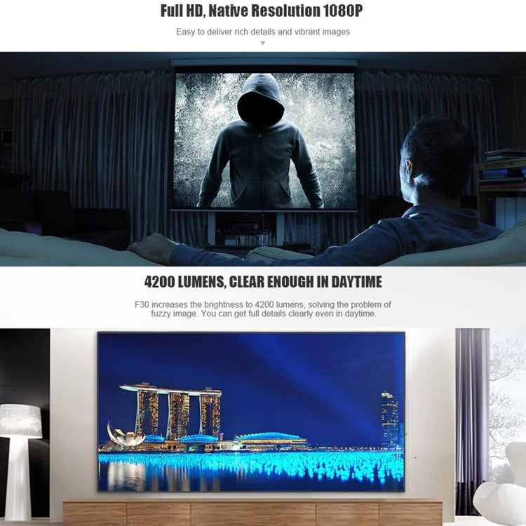 VIVIBRIGHT F30UP 1920x1080 4200 lúmenes Proyector inteligente inalámbrico portátil de cine en casa, versión Android, Android Version