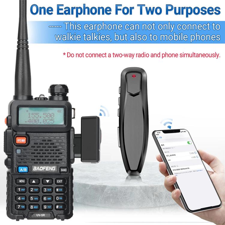 Auriculares inalámbricos Bluetooth tipo walkie-talkie para Baofeng UV5R 888S / Quansheng UV K5 / K6