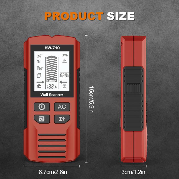 Escáner de pared HW-710 5 en 1: detector de metales, buscador de vigas e instrumento de medición.
