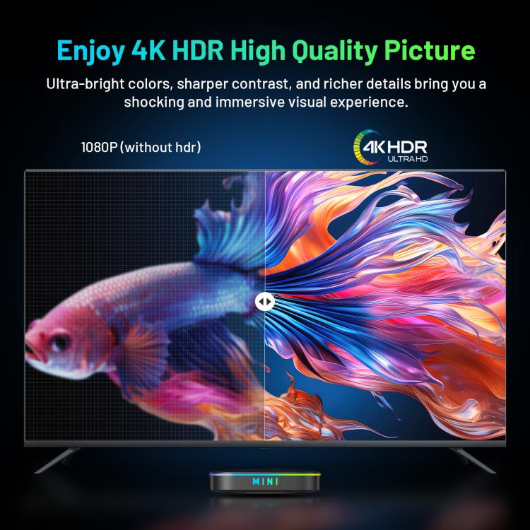 HK1 K8MINI 4K UHD Android 14 Smart TV Box con control remoto, RK3518 Quad-Core, 2GB+16GB, 2GB+32GB