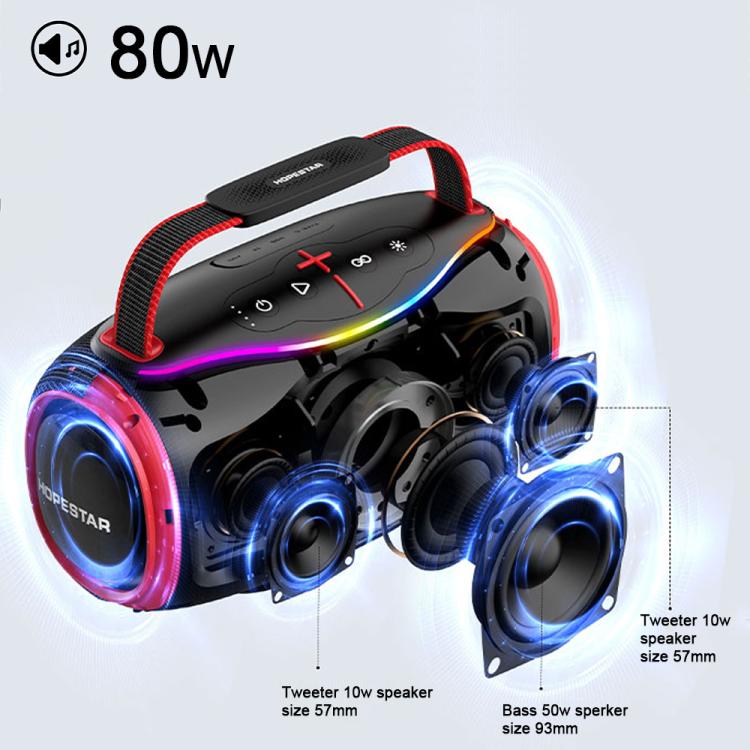 Altavoz Bluetooth portátil e impermeable para exteriores HOPESTAR H80 de 80 W