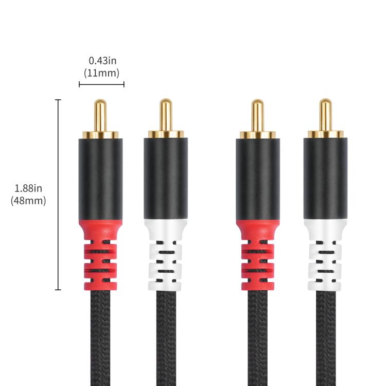 Cable de audio de 2 RCA macho a 2 RCA macho, 1m, 2m, 3m, 5m, 7.6m