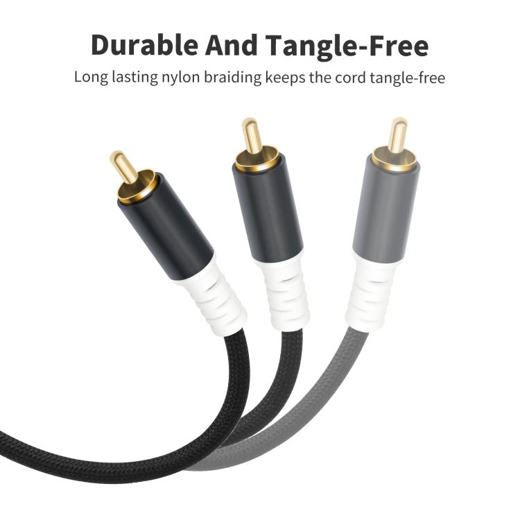 Cable de audio de 2 RCA macho a 2 RCA macho, 1m, 2m, 3m, 5m, 7.6m