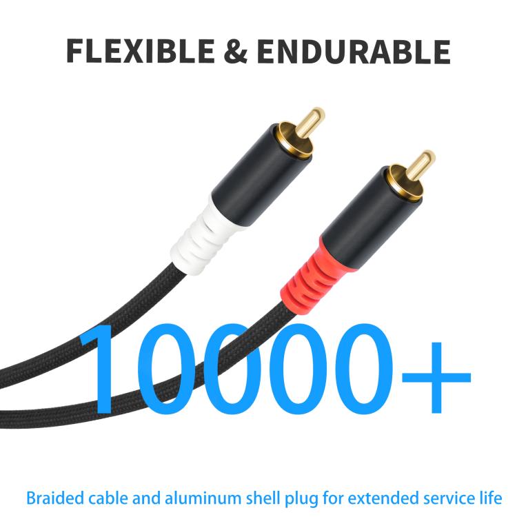 Cable de audio de 2 RCA macho a 2 RCA macho, 1m, 2m, 3m, 5m, 7.6m