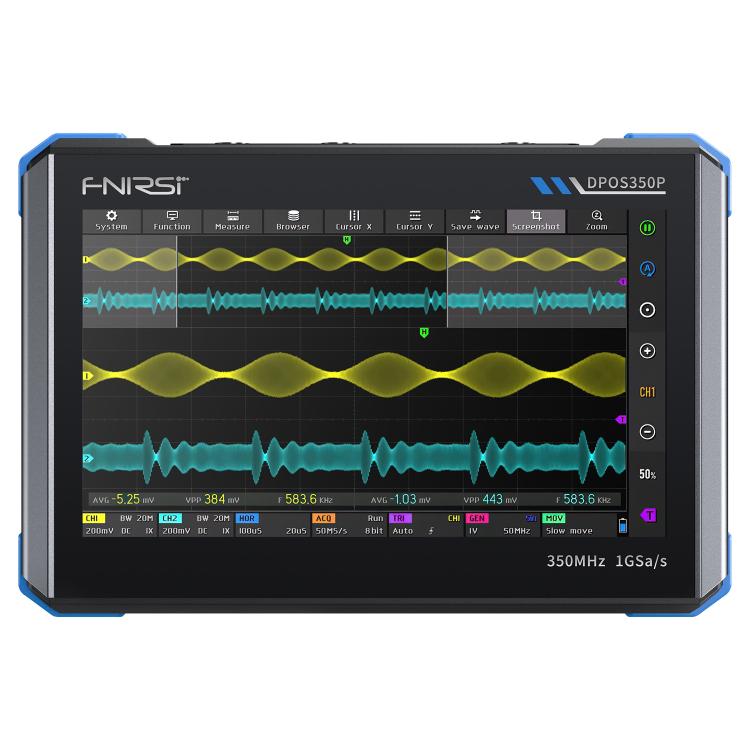 Osciloscopio para tablet FNIRSI DPOS350P 4 en 1 con pantalla táctil IPS HD de 7 pulgadas y 350M, DPOS350P(US Plug), DPOS350P(EU Plug)