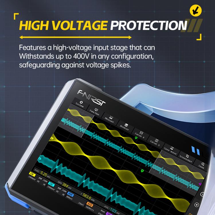 Osciloscopio para tablet FNIRSI DPOS350P 4 en 1 con pantalla táctil IPS HD de 7 pulgadas y 350M, DPOS350P(US Plug), DPOS350P(EU Plug)