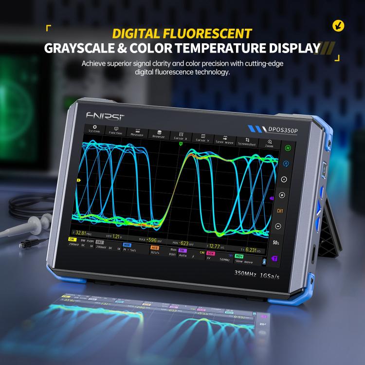 Osciloscopio para tablet FNIRSI DPOS350P 4 en 1 con pantalla táctil IPS HD de 7 pulgadas y 350M, DPOS350P(US Plug), DPOS350P(EU Plug)
