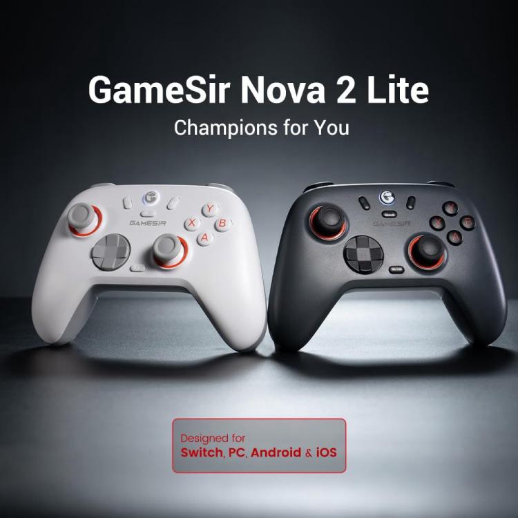 Mando inalámbrico GameSir Nova 2 Lite Tri-Mode para Switch / Steam / PC / iOS / Android, Nova 2 Lite White, Nova 2 Lite Black