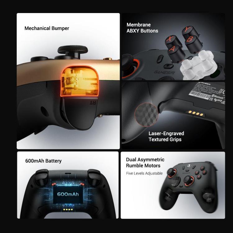 Mando inalámbrico GameSir Nova 2 Lite Tri-Mode para Switch / Steam / PC / iOS / Android, Nova 2 Lite White, Nova 2 Lite Black
